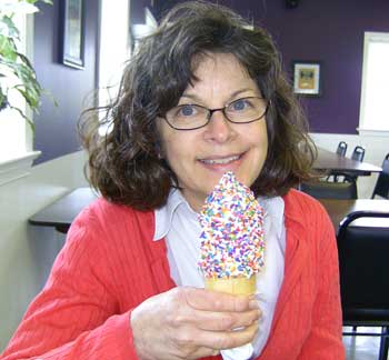 Linda eating ice cream