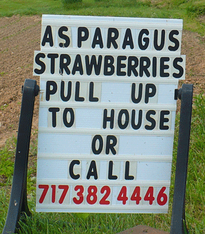 Roadside sign