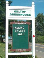 Hilltop Greenhouse sign