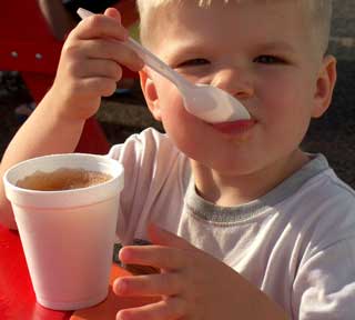 Enjoying that shaved ice